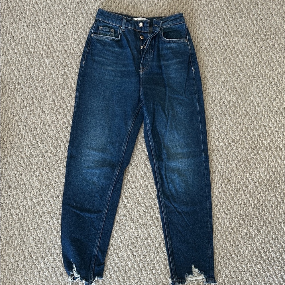 Zara Dark Blue Ankle Jeans